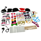 Tinksky Photo Booth Props 60 piece DIY Kit for Wedding Party Reunions Birthdays Photobooth Dress-up Accessories & Party Favors, Costumes with Mustache on a stick, Hats, Glasses, Mouth, Bowler, Bowties