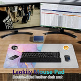 Desk Mat, Desk Pad Dual Leather Sided Desktop Mat For Office And Home,Desk Organization And Accessories Ideal For Large Mouse Pad And Desk Mats On Top Of Desks (Blue Pink Marble 31.5"X 15.7")