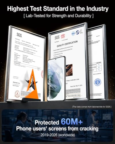 2+2 Pack for  Galaxy S21 Plus Screen Protector (6.70 inches) with Camera Lens Protector, Case Friendly Tempered Glass Film, Fingerprint