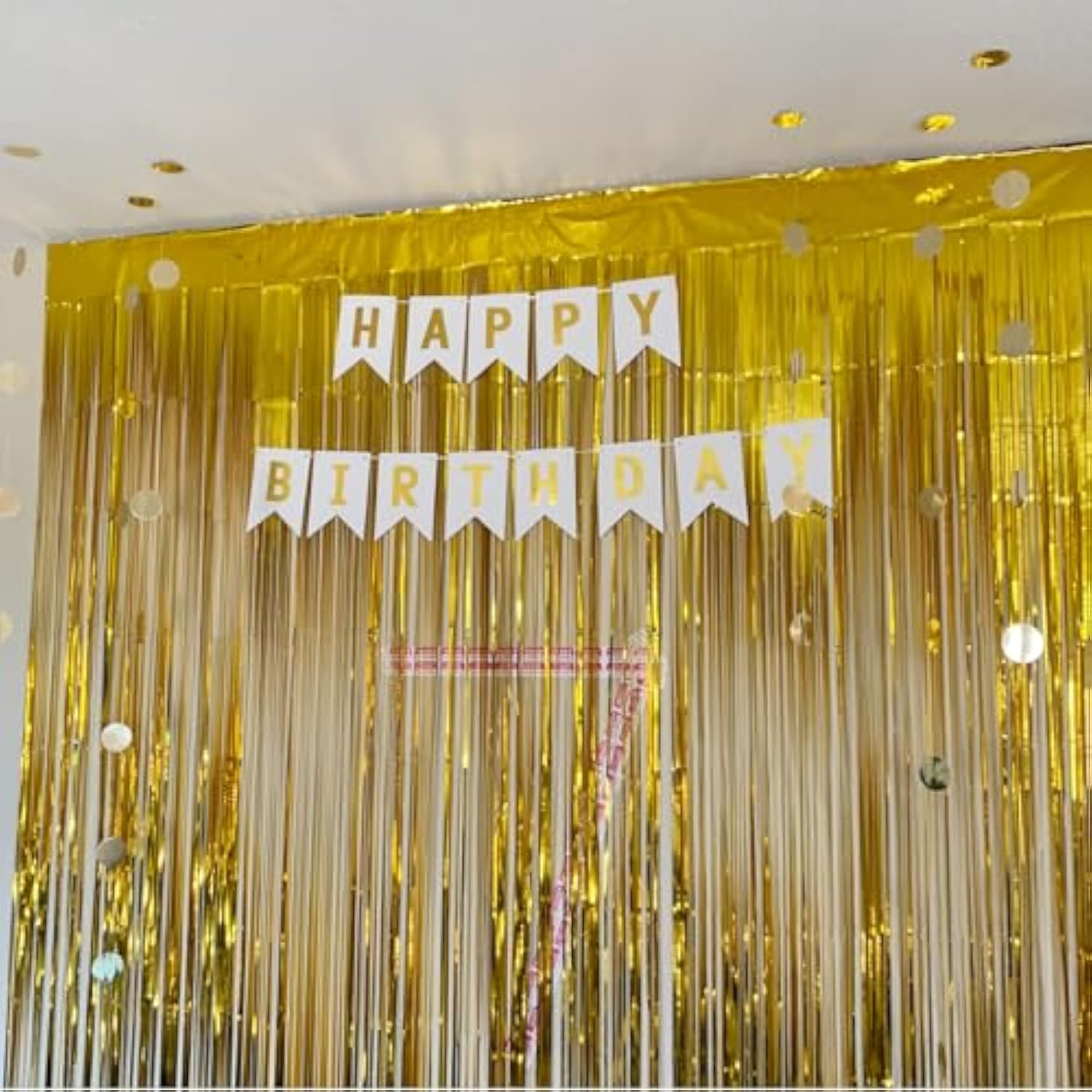 Happy Birthday Banner Shiny Gold Letters Swallowtail Design Party Decorations