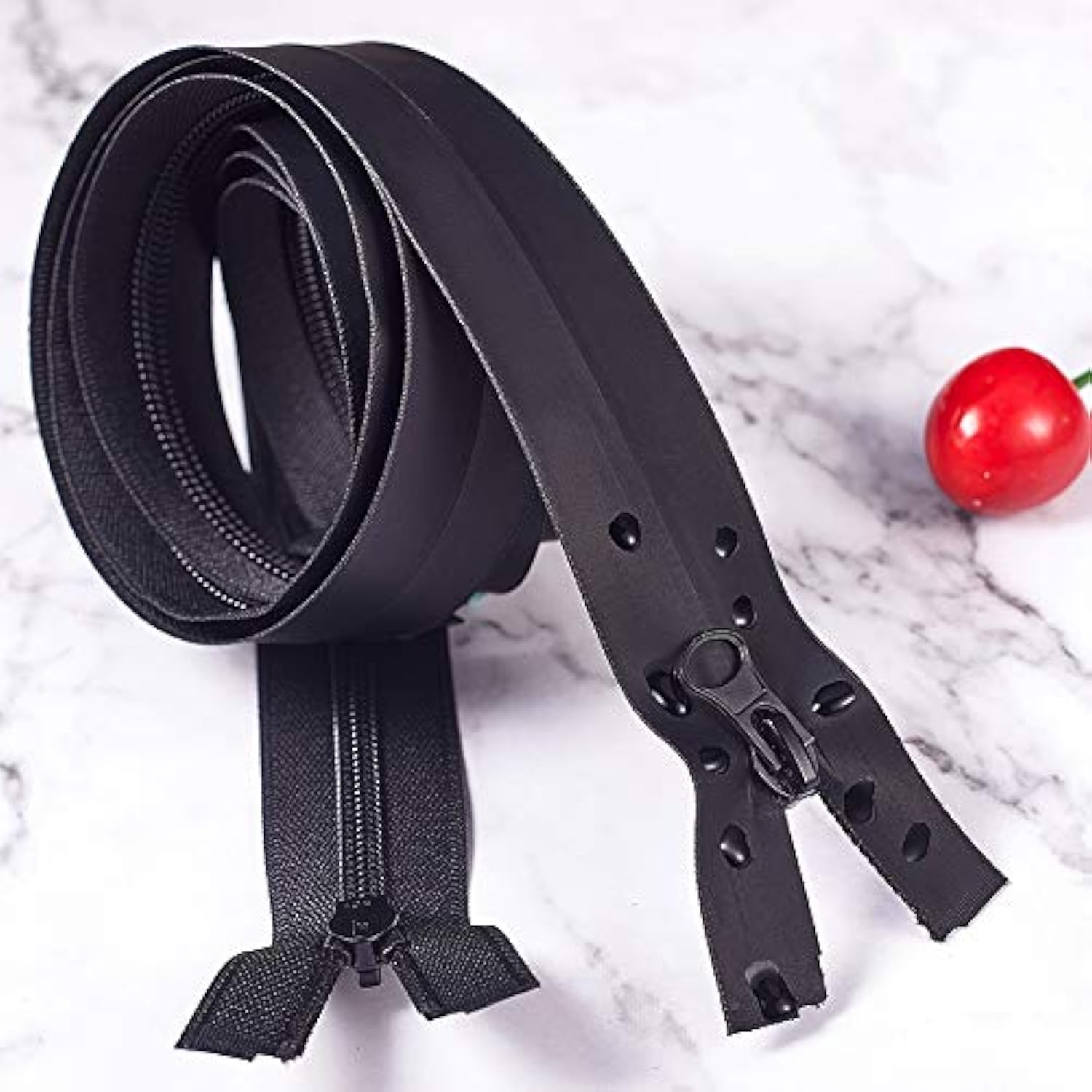 5 Pcs 32 Inch Waterproof Nylon Zippers #5 Black Water Resistant Zipper