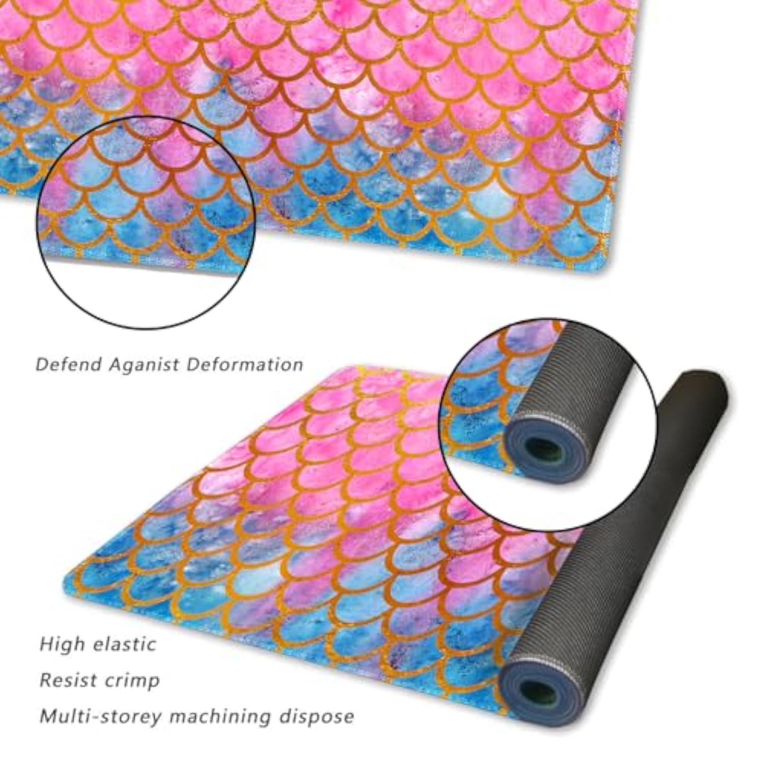 Extended Big Mouse Pad Large, Xxl Gaming Mousepad Desk Pad, 35.1X15.7 Inch Long Computer Keyboard Mouse Mat Stitched Edge Non-Slip Desk Decor For Home Office, Pink Scale