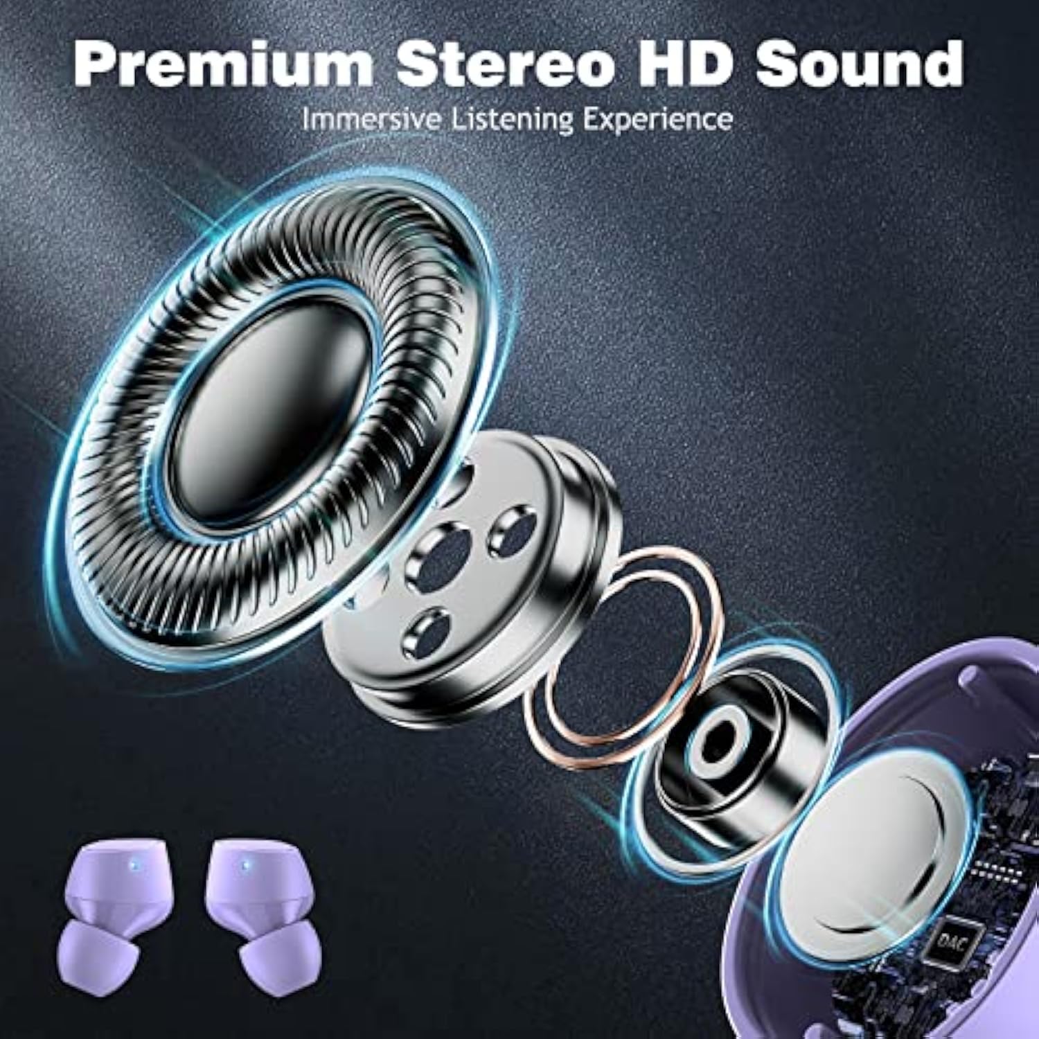 5.2 Bluetooth Headphones For Samsung S22 S23 Ultra Iphone 14 Pro Max, True Wir