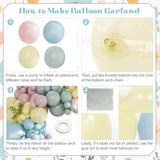 Pink Blue Yellow Pastel Balloon Arch Kit, 124Pcs Macaron Light Pink Blue Yellow Balloons For Spring Tea Party Baby Shower Wedding Birthday Gender Reveal Party Decorations