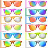 12 Pack Kids Sunglasses Hawaiian Party Favors With Uv400 Protection, 12 Colors Neon Sunglasses In Bulk For Boys Girls Birthday, Beach, Summer Pool Party Supplies, Goody Bag Stuffers, Classroom Gift