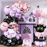 Halloween Balloon Garland Kit: Pastel Pink, Purple, Black & Eyeball Bats