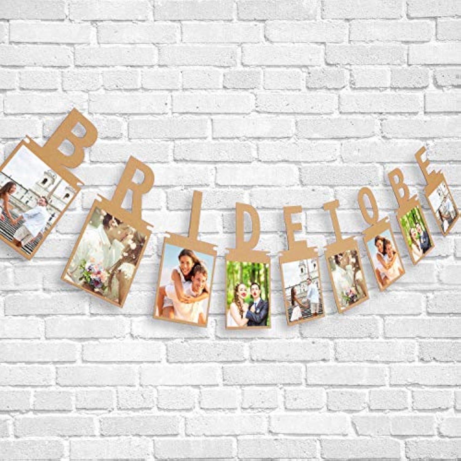 Brown "Bride To Be" Photo Banner Bunting for Wedding and Bridal Shower Decor