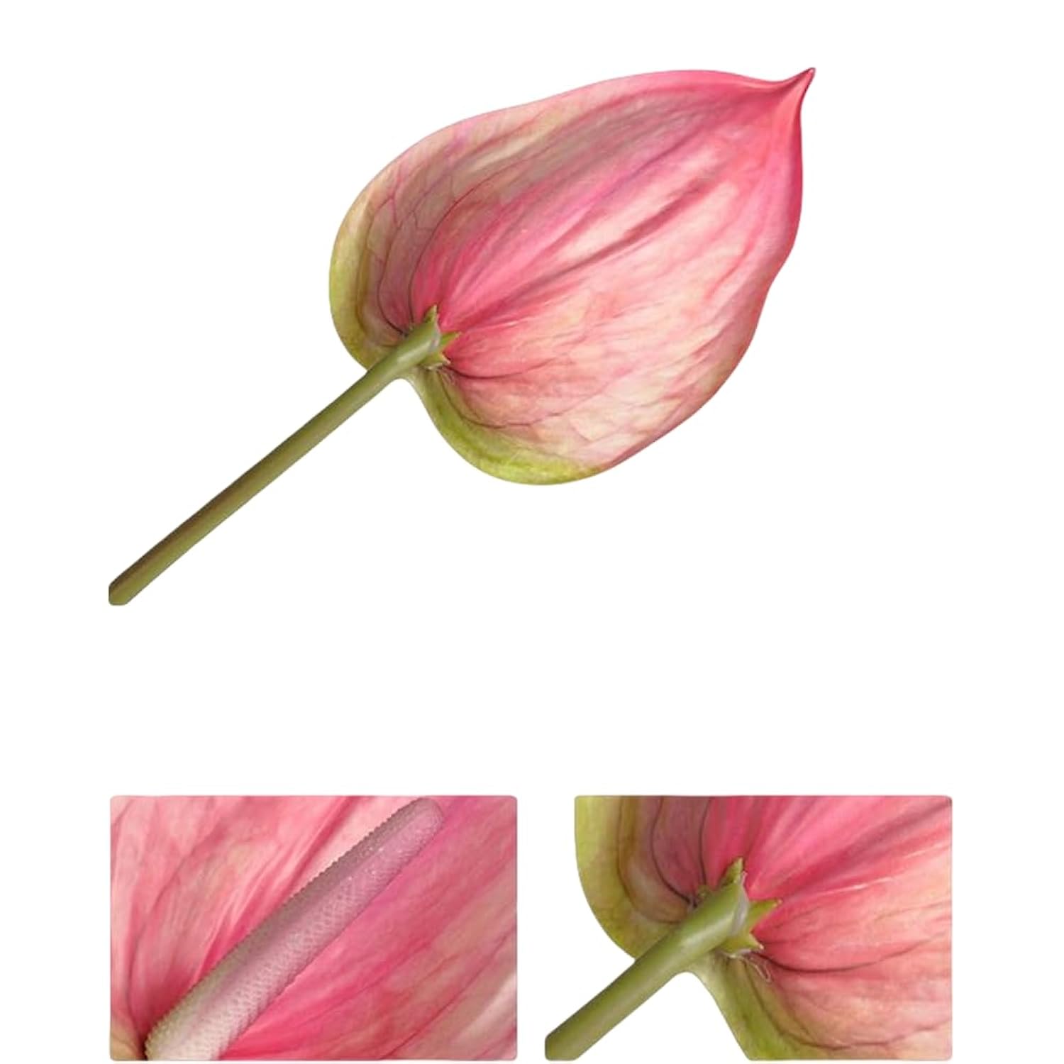 3Pcs Artificial Anthurium Lily Flowers For Home Decor Dining Table Centerpiece Prom Party Decor (Pink)