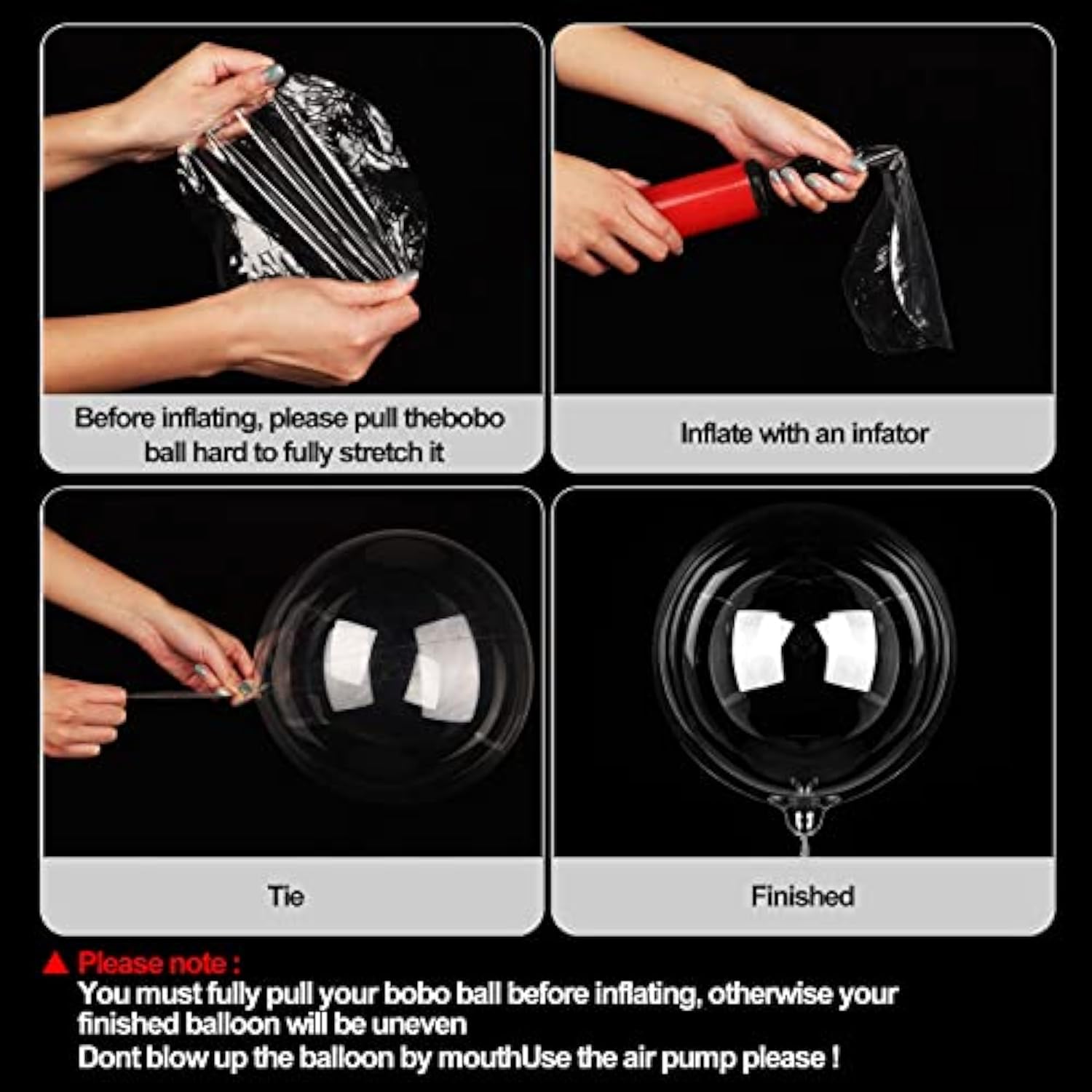 Bobo Balloons Kit 50Pcs - Arch Kit, Clear Decor For Birthdays, Weddings, Baby Showers, Durable Tpu - Party Decorations, Bulk Set (8/11/18/20/24-Inch)