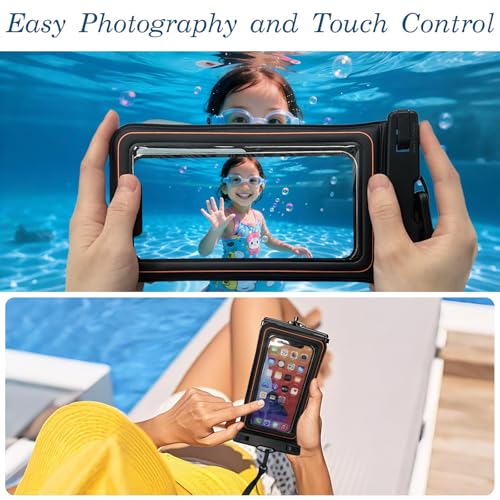 Floating IPX8 Waterproof Phone Case Pouch Dry Bag for Kayaking, Beach, Cruise, Travel Floating Water Proof Holder for iPhone 16 15 Pro Max, Samsung
