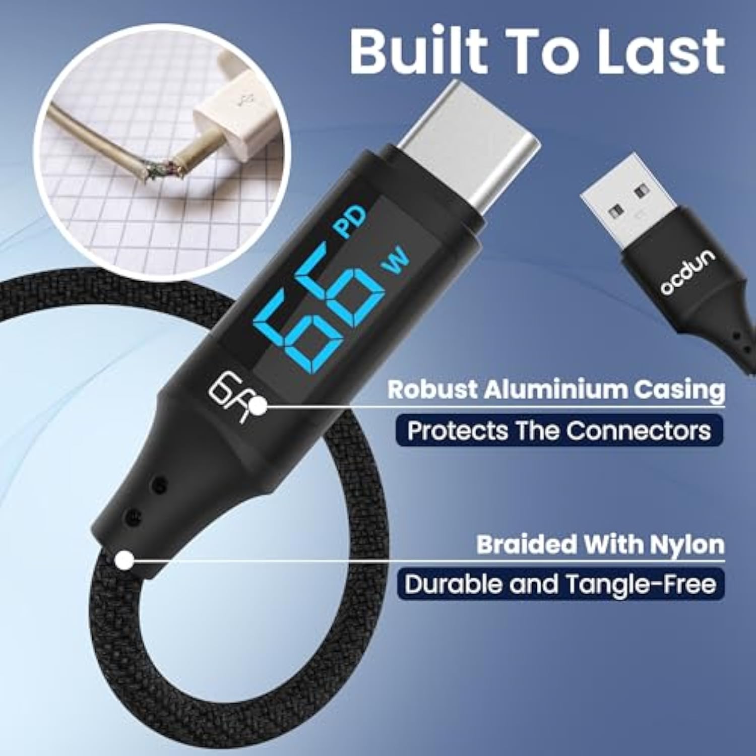 Usb C Charger Cable 1.2M Usb A To Usb C Type C Charger Fast Charging 6A Lead Braided For Iphone 16, Iphone 15 Plus Pro Maxsamsung Galaxy S22 S21 S20,Pixel 8 7 6,Ps5,Switch