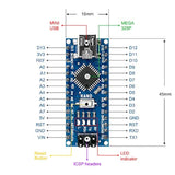 Nano V3.0, Nano Board Atmega328P 5V 16M Micro-Controller Board Compatible With Arduino Ide (Nano X 3 With Usb Cable)