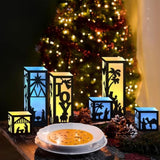 6Pcs Nativity Christmas Luminary Boxes With 6 Lameless Led Candles, Jesus Christmas Luminary Candle Boxes For Religious Christmas Jesus Birthday Xmas Party Decor Paper Lanterns Boxes With Lights