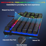 Rgb Gaming Keyboard And Backlit Mouse And Headset Combo, Usb Wired Backlit Keyboard, Led Gaming Mouse Set, Headset With Microphone For Laptop Pc Computer Game And Work