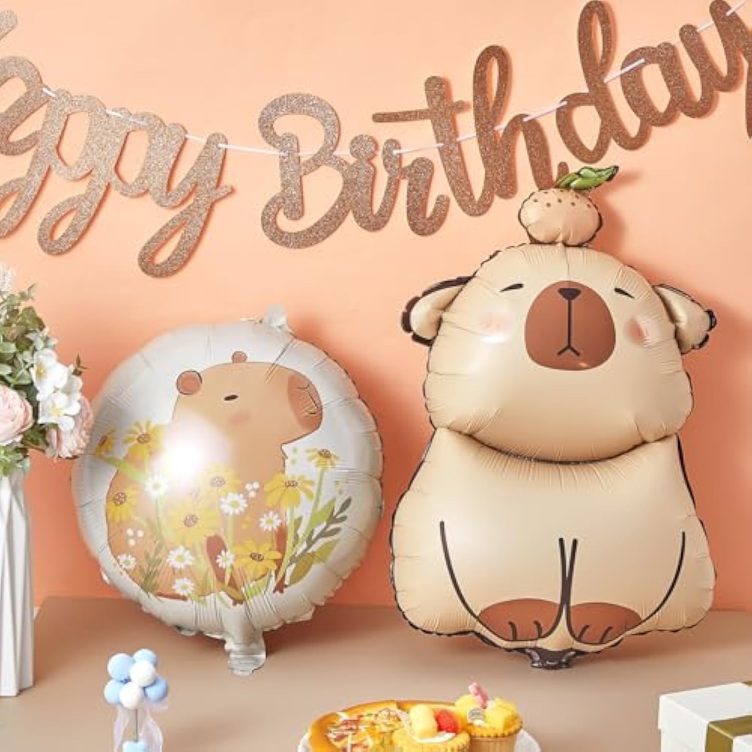 9-Pc Capybara Party Set Banner & Balloons for Capybara Birthday