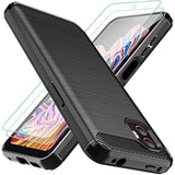 Galaxy Xcover 6 Pro Case with 2pcs Screen Protector, Shock-Absorption Flexible TPU Rubber Protective Cell Phone Cover (Black) - Premium Protection for Your Device