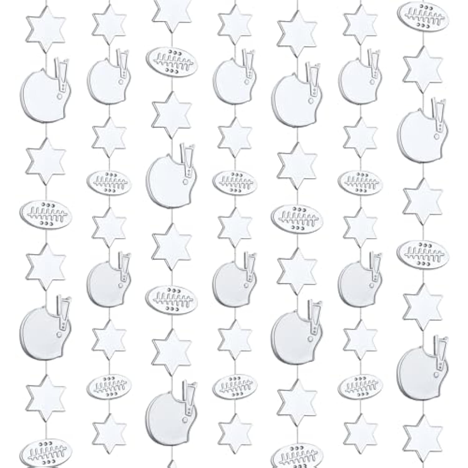 6 Pcs 9.84 Ft Football Themed Garland Homecoming Mum Supplies Football Theme Beads String Plastic Garland Beads Party For Homecoming Chrysanthemum Party Decorations(Sliver)