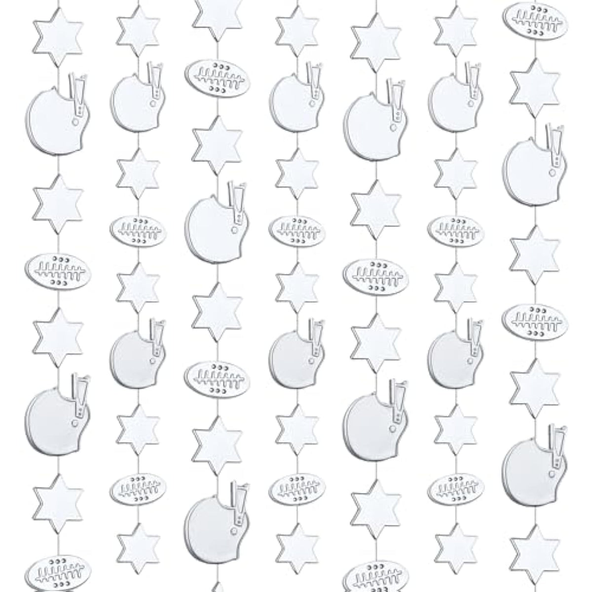 6 Pcs 9.84 Ft Football Themed Garland Homecoming Mum Supplies Football Theme Beads String Plastic Garland Beads Party For Homecoming Chrysanthemum Party Decorations(Sliver)