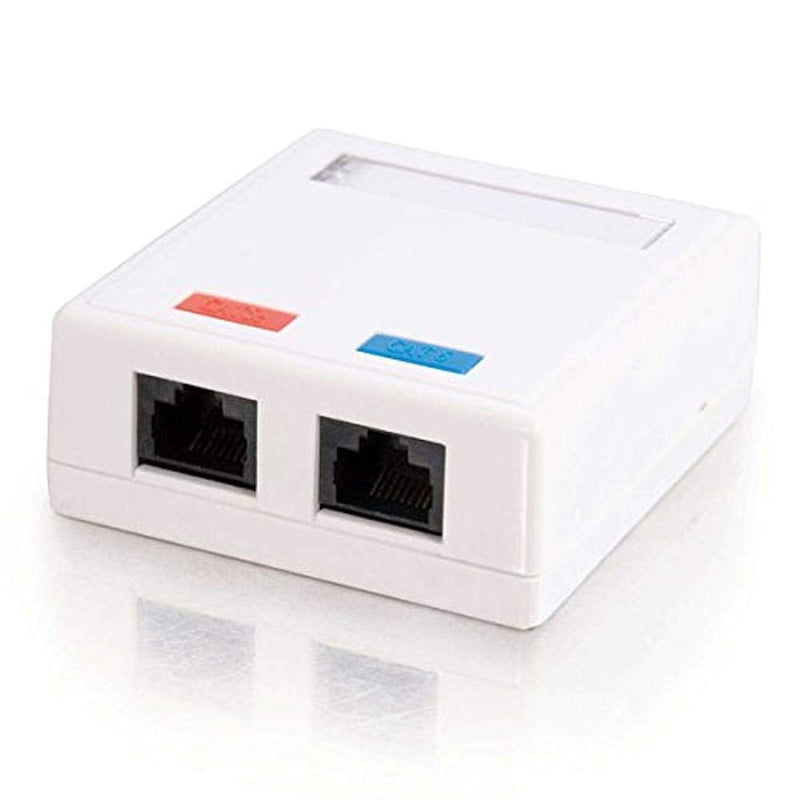 03837 2-Port Cat5E Surface Mount Box, White