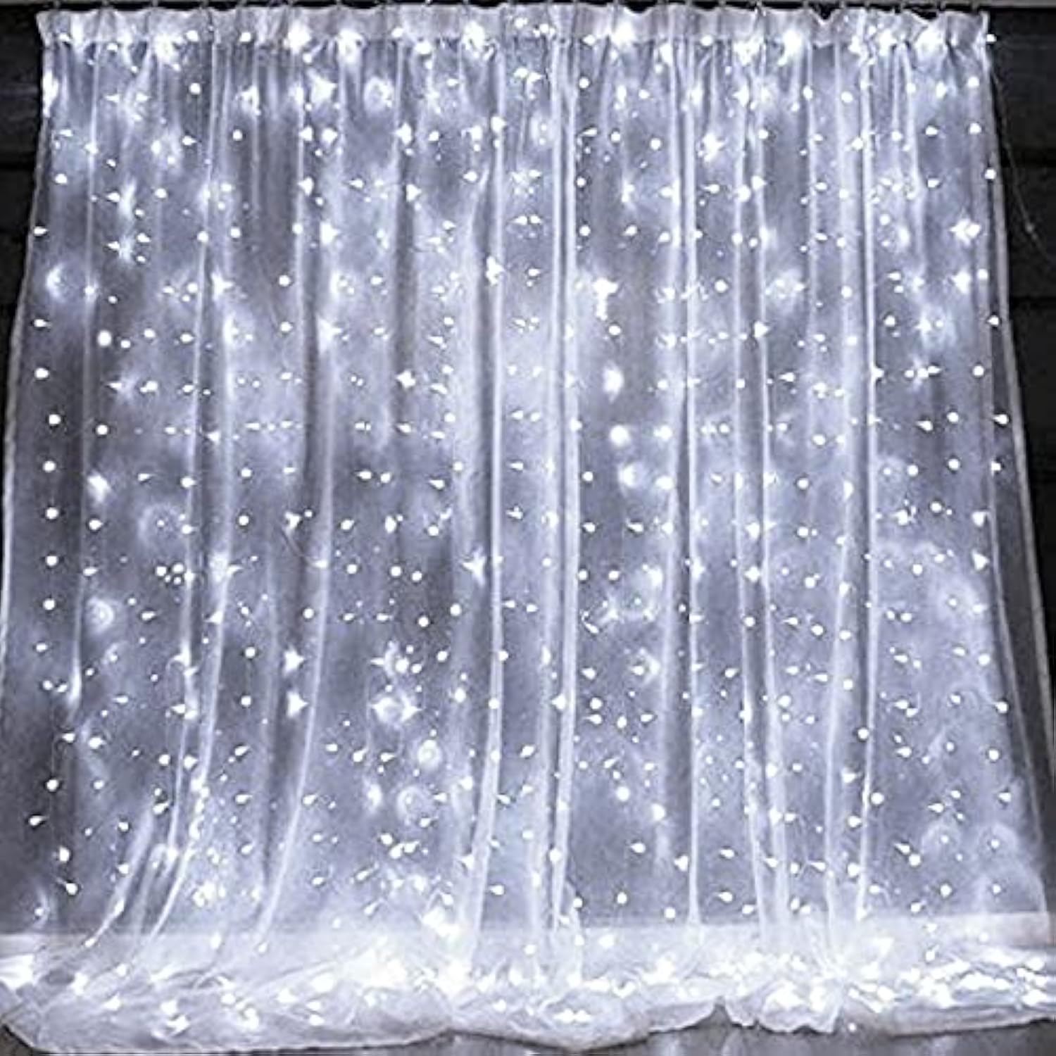 Curtain String Lights, 300 Led 9.8Ft X 9.8Ft 8 Lighting Modes Fairy Lights Usb Powered, Waterproof Lights For Christmas Party Wedding Outdoor Indoor Wall Decorations (White)