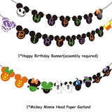 92Pcs Mouse Halloween Party Kit Banner Cake Topper Cupcake Toppers Balloon Arch