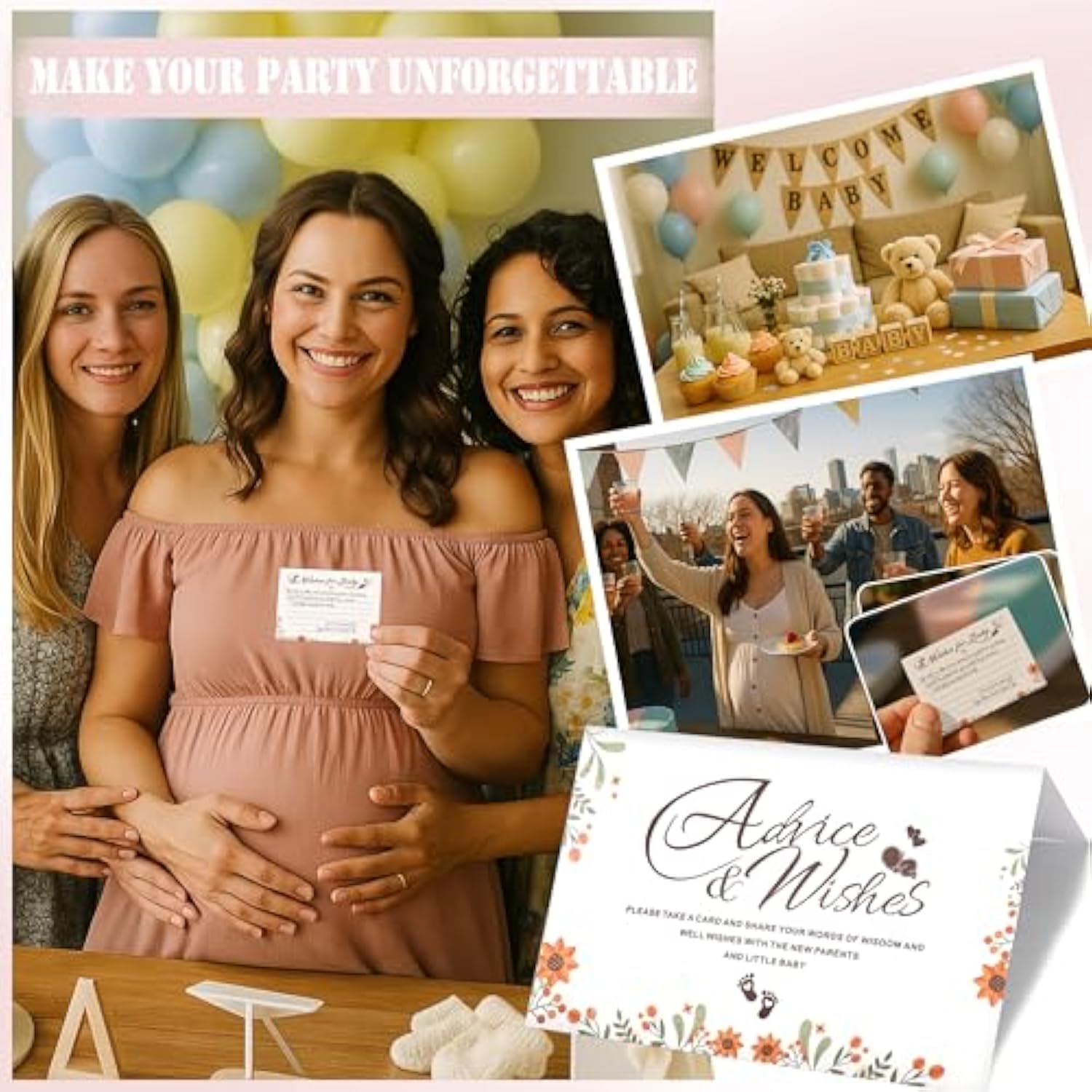 Baby Shower Advice Cards For Parents To Be, Advice For New Parents Baby Shower, Baby Shower Decorations Girl, Wishes For Baby Cards For Baby Shower Games Boy, Advice And Wishes Box, Style-A