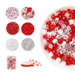 1200Pcs Red And White Pony Beads, Pony Beads Bulk For Bracelets Necklace Jewelry Making, Arts & Crafts Beading Supplies For Jewelry Making, Hair Beading