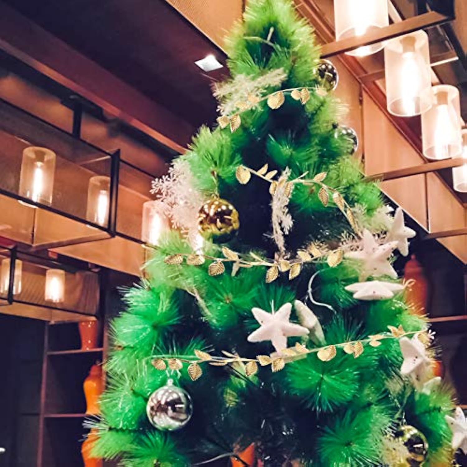 43.7 Yards Gold Leaf Trim Ribbons, Artificial Vine Leaves Christmas Ribbon Trim Rope Spool For Wreath Making, Diy Crafts, Gift Wrapping, Wedding Party, Garland Home Decorations