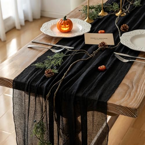 Fall Christmas Decorations Burgundy Cheesecloth Table Runner 120 Inches