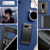Spigen Rugged Armor Designed for Pixel 8 Case (2023) [Military-Grade Protection] - Matte Black