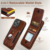 MagSafe Compatible iPhone 16 Pro Max Wallet Case, Detachable Leather Card Holder