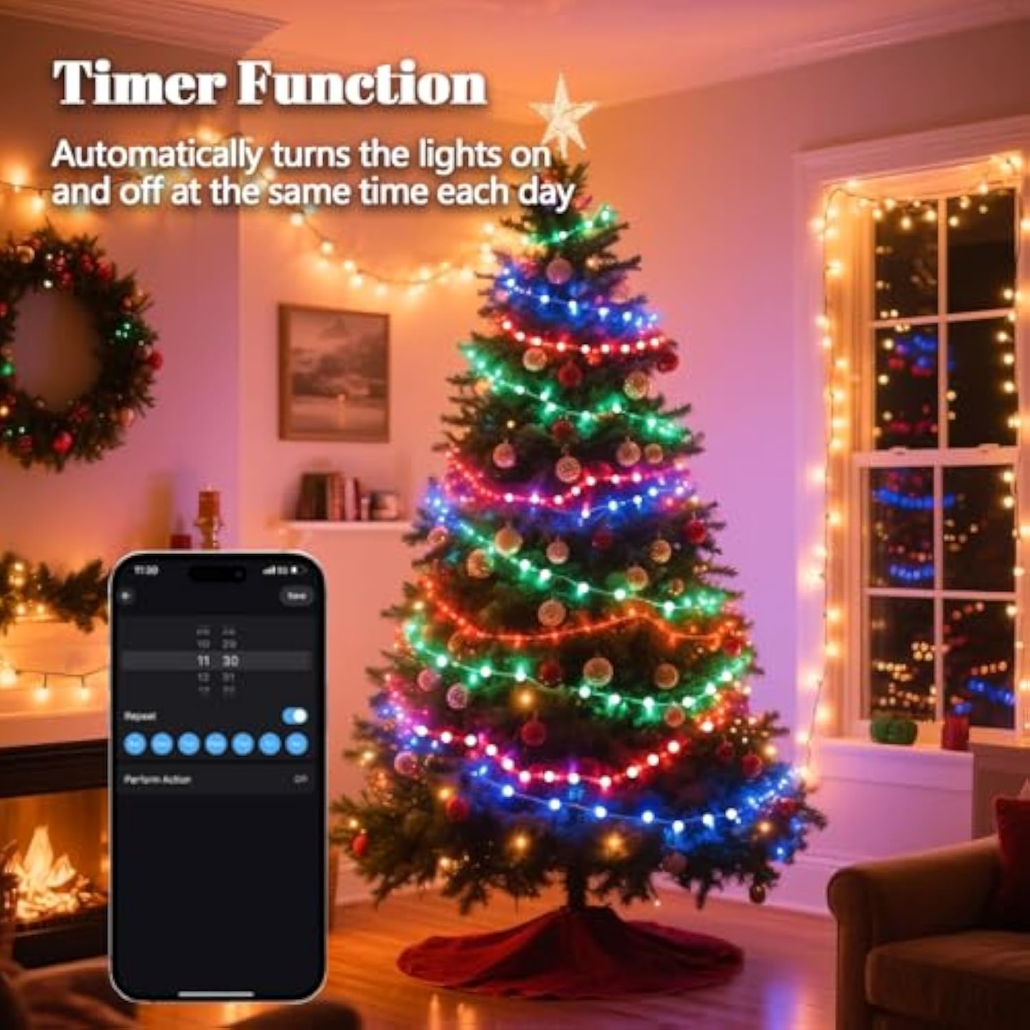 33Ft Rgb Globe String Lights, 100 Balls Diy Color Changing Fairy Lights Usb Powered With Remote & App Control, Music Syn