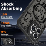 Magnetic For Iphone 15 Pro Max Case [Compatible With Magsafe] Cute Cool Bowknot Bow Tie Print Pattern Design, Slim Bumper Translucent Matte Protective Cover For Women Girls, Black