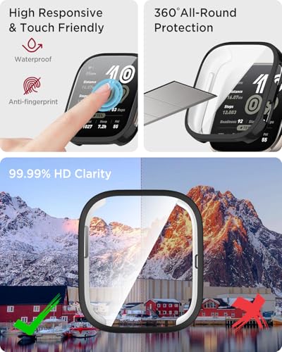 [2 Pack] Sturdy Case Compatible for Amazfit Bip 6 Screen Protector, Shock-Proof, Soft TPU Frame Plating Bumper Rugged Cover Overall Protection Shell