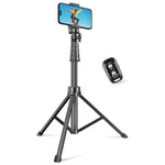 62" Extendable Phone Tripod & Selfie Stick with Remote for iPhone, Android