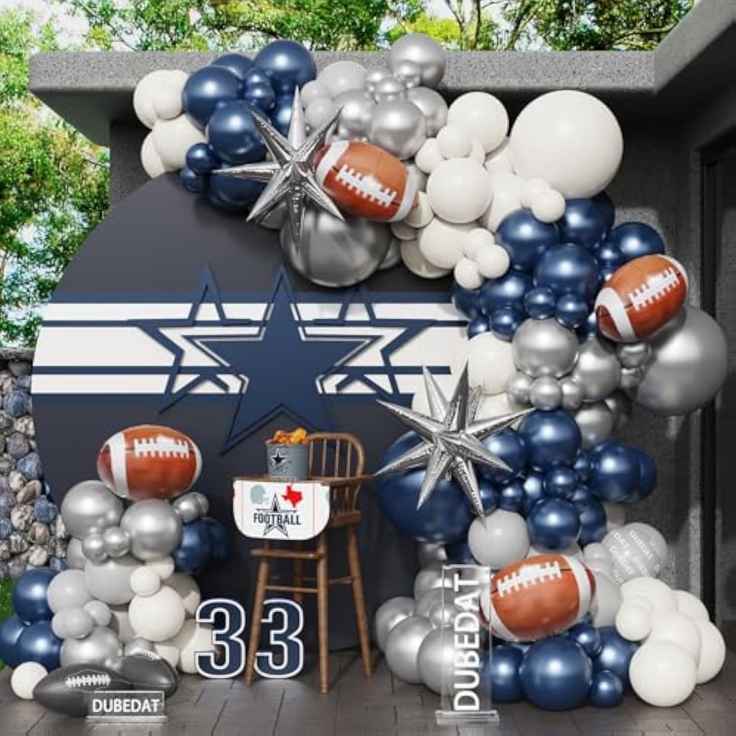 141Pcs Cowboy Balloon Arch Garland Kit Navy Blue White Sliver Balloons For Birthday Decor Western And Cowboy Theme Party Decorations