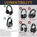 Replacement Earpads Cushions For Bose Quietcomfort 35 (Qc35) & Quiet Comfort 35 Ii (Qc35 Ii) Headphones, Ear Pads With Softer Leather, Noise Isolation Foam, Added Thickness (Black)