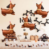 4 Pcs Dog Balloons, Brown Dachshund Dog Balloon For Lets Pa Dog Birthday Party Decorations Dog Birthday Party Supplies