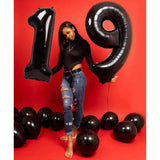 40" Number Balloons for 23rd & 32nd Birthday Decorations (Black)