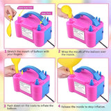 Balloon Pump Electric,110V 600W Balloon Blower Inflator Dual Nozzle Air Pump Balloons Inflator For Decoration, Party, Sport,Gifts:2 Balloon Tying Tools