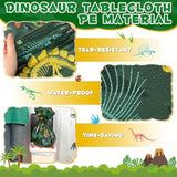 177 Pcs Dinosaur Birthday Party Supplies, 25 Guest Dinosaur Theme Tableware Set Includes Dino Plates, Cups, Napkins, Cutlery, Tablecloth, Banner, Dino Party Decorations For Boys Birthday