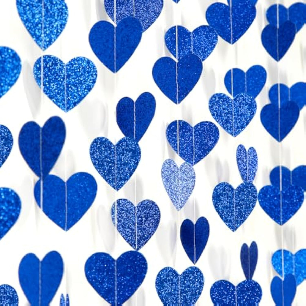 Royal Blue Party-Decoration Heart Garland - 52Ft 21St Birthday Bachelorette Hanging Backdrop Streamers,Graduation Engagement Wedding Christmas Banner Decor Supplies