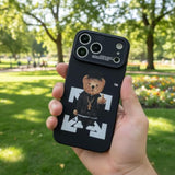 iPhone 17 Pro Max Case for Boys, Funny Aesthetic Soft Silicone Gel Rubber Shockproof Cover Full Body Drop Protection, Black