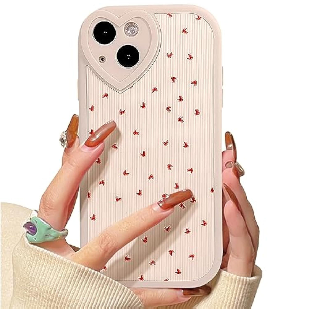 Compatible For Iphone 15 Case Cute Small Heart With Love Lens Bumper Protector For Girls Women Soft Tpu Shockproof Protective Girly For Iphone 15-Small Heart