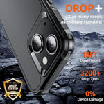 Shockproof for iPhone 15 Case,[15 FT Military Grade Drop Protection],with 2X [Tempered Glass Screen Protector ] with Air Bumpers Full-Body Protective Phone Case, Mysterious Black