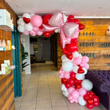 Valentines Day Balloons Garland Arch Kit - 147Pcs Different Size Red Pink White and Confetti Balloons with Heart Foil Balloon for Valentine's Day Galentine's Day Anniversary Party Decorations