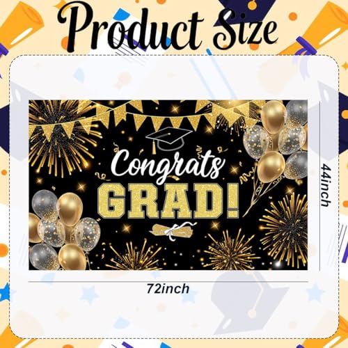 2026 Graduation Banner - XtraLarge Size 72x44 Inch Congrats Grad Banner for Graduation Decorations 2026 - Graduations Banner Class of 2026 for Grad Party Decorations Supplies
