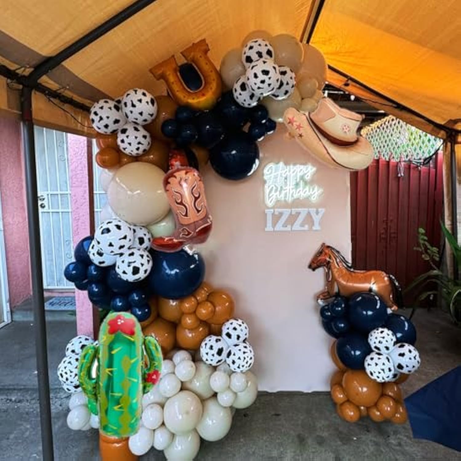 Western Balloons 5Pcs Cowboy Hat, Horse, Cactus & Boots for Rodeo Party Decor