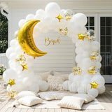131Pcs White Balloon Garland Kit with Moon & Star for Baby Shower  Parties