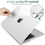 Glitter Case For M4/M3/M2 Macbook Air 15 Inch Case 2025 2024 2023, Fit Model (A3241/A3114/A2941), Laptop Shell With Keyboard &Camera Cover&Otg Adapter& Screen Protector, Glitter Transparent